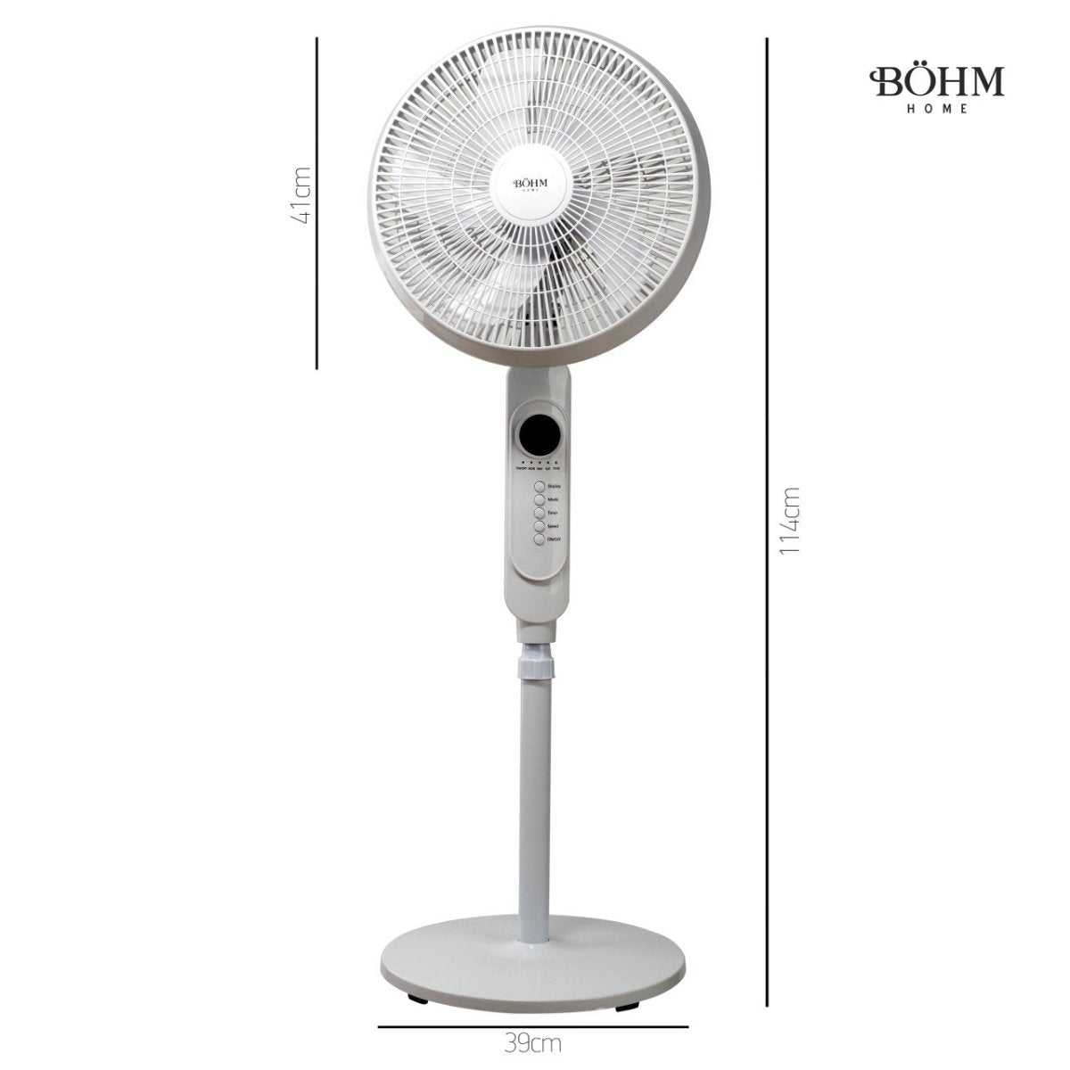 Böhm BF403RC - 5B – 16" Standventilator mit Fernbedienung, 45 W, 3 Geschwindigkeiten - MN HOMETECH - Ventilatoren - 