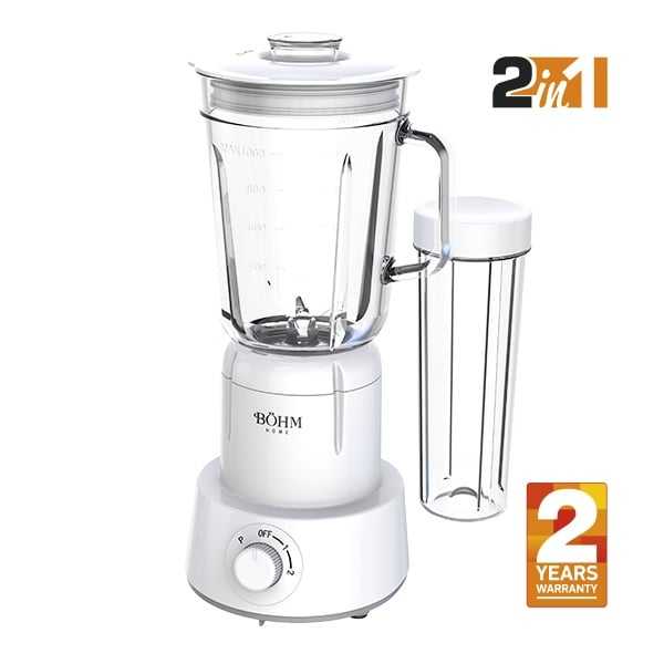 Böhm BM5010 Standmixer 2 - in - 1 – 350 W, 1 L Glasbehälter + To - Go - Becher, BPA - frei & leise - MN HOMETECH - Mixer - 
