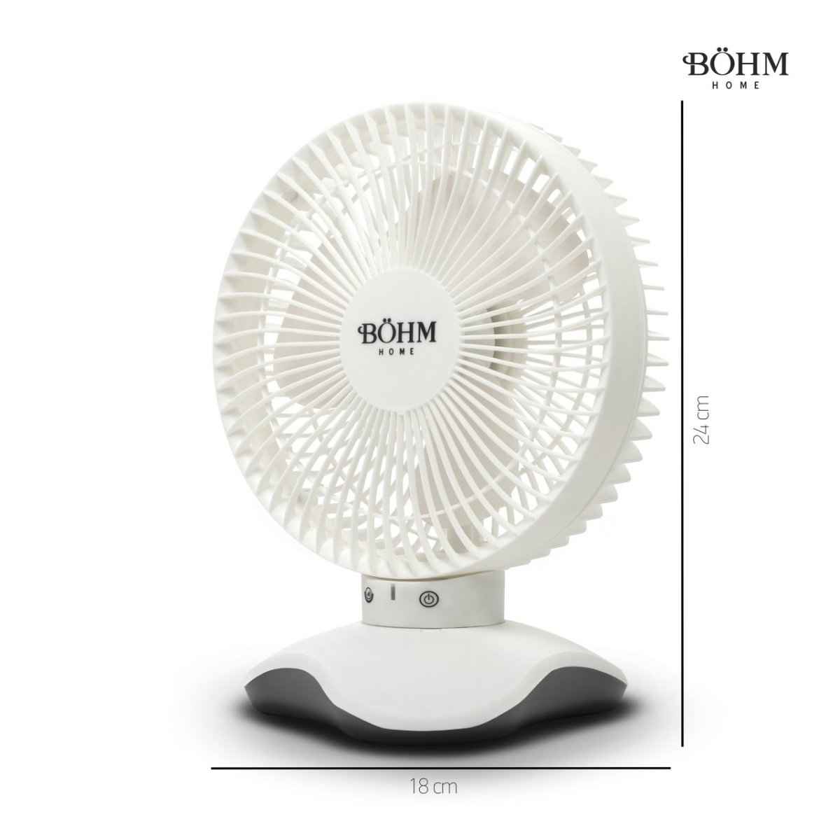 Böhm BP2306 – 6" USB - Tischventilator, 5 W, 3 Geschwindigkeiten, 60° Neigungswinkel - MN HOMETECH - Ventilatoren - 