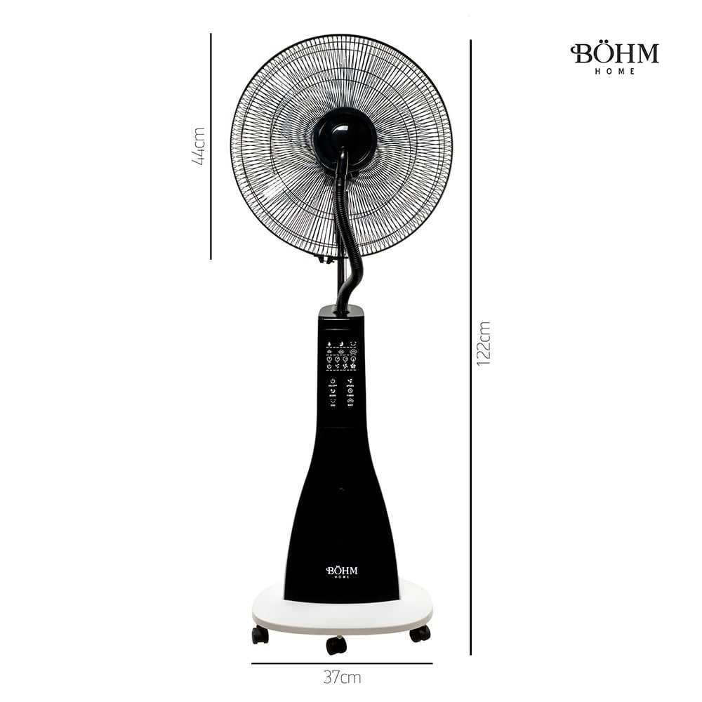 Böhm BSP40 - RA Standventilator 16" – 90 W, Wasservernebelung, 3 L Tank, 3 Geschwindigkeiten, Fernbedienung - MN HOMETECH - Ventilatoren - 