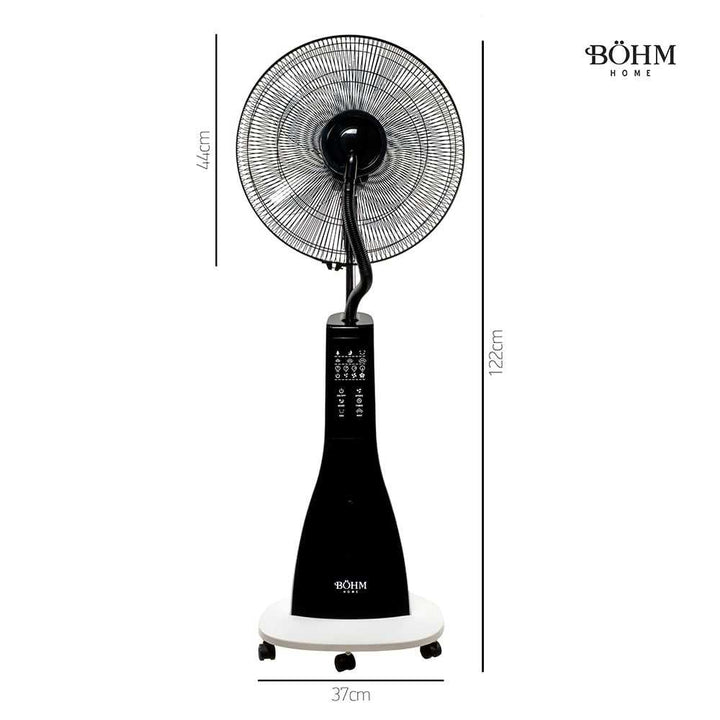 Böhm BSP40 - RA Standventilator 16" – 90 W, Wasservernebelung, 3 L Tank, 3 Geschwindigkeiten, Fernbedienung - MN HOMETECH - Ventilatoren - 