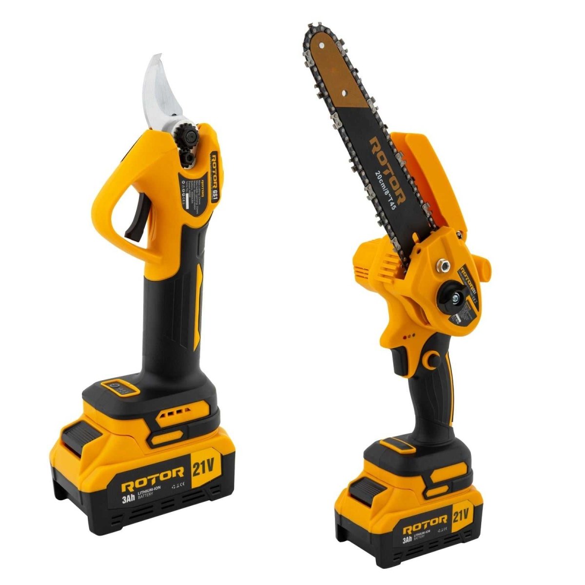 ROTOR GS1 – Akku Gartenschere 21 V / 3 Ah · Brushless Motor · 35 mm Klinge · 23 mm Schnittstärke - MN HOMETECH - Akku Gartenschere - 